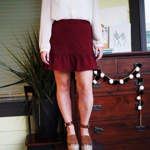 J.CREW Mercantile Burgundy Skirt